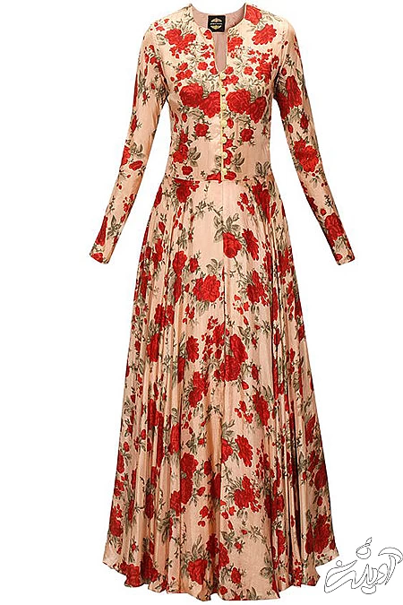 جدیدترین مدل پیراهن نخی گلدار بلند,مدل های شیک پیراهن نخی گلدار بلند,جدیدترین مدل پیراهن نخی